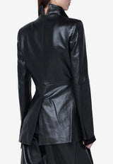 Francesco Murano Single-Breasted Leather Blazer Black 119T09/R_FRAMU-999