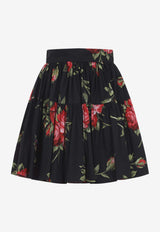 Dolce & Gabbana Floral Mini Skirt Black