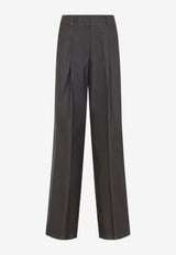 Peserico Straight-Leg Tailored Pants Gray