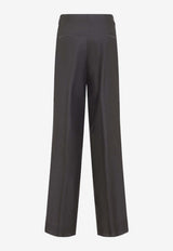 Peserico Straight-Leg Tailored Pants Gray