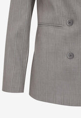 Double-Breasted Striped Blazer