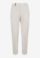 Peserico Straight-Leg Tailored Pants Beige