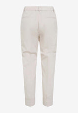 Peserico Straight-Leg Tailored Pants Beige