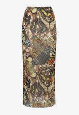 Jean Paul Gaultier The Yellow Butterfly Long Skirt Multicolor