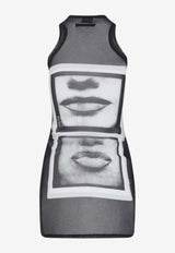 Jean Paul Gaultier Printed Mini Dress Black