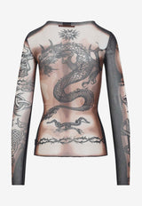 Jean Paul Gaultier Printed Crewneck Top Multicolor