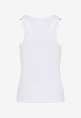 Jean Paul Gaultier Logo-Embroidered Tank Top White