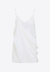 فستان منسدل قصير من الحرير