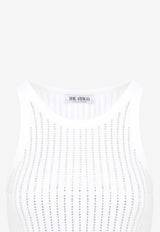 Crystal-Stripes Ribbed Tank Top