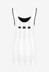 تانك توب من الجيرسي المُضلع بخطوط كريستالية