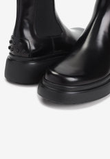 Shiny Leather Ankle Boots