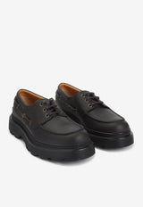 Logo Monogram Leather Derby Shoes