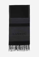 Fringed Logo Wool Scarf