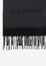Fringed Logo Wool Scarf