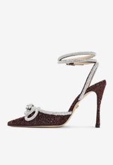 Double Bow 110 Glittered Pumps