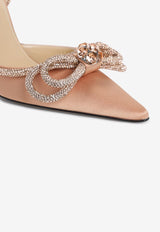 Double Bow 100 Satin Pumps