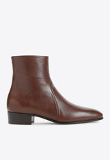 Leather Zipped Ankle Boots