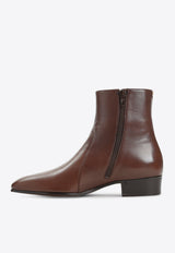 Leather Zipped Ankle Boots