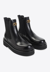 VLogo Leather Ankle Boots