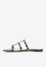 Rockstud Leather Slides