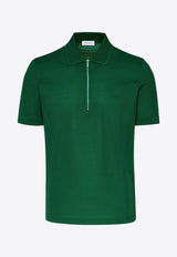 Salvatore Ferragamo Half-Zip Polo T-shirt Green 122327 H 773254 FOREST GREEN