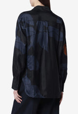 Victoria Beckham Floral Pattern Shirt Blue 1224WSH005278RVI/S_VIBEC-NP