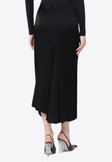 Victoria Beckham Draped Midi Skirt Black 1225WSK006377APL/Q_VIBEC-BLK
