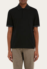 Ferragamo Short-Sleeved Polo T-shirt 122607 H 781918 NERO/NERO/BIANCO