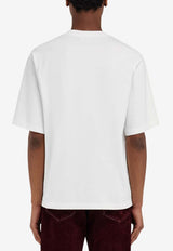 Salvatore Ferragamo Dahlia Print Short-Sleeved T-shirt White 122659 H 781272 WHITE/RED/BORD