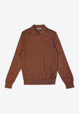 Corneliani Zip-Up Wool Polo Sweater Brown 2625196-26m561-001_Brown - 033