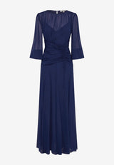 Shona Joy Romy Balloon-Sleeved Maxi Dress 1255047_NAVY