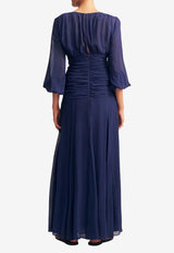 Shona Joy Romy Balloon-Sleeved Maxi Dress 1255047_NAVY