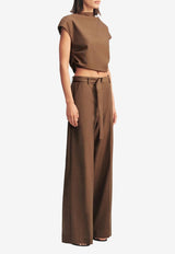 Shona Joy Asher Wide-Leg Tailored Pants 1255226_BROWN