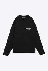 Fear Of God Essentials Logo Print Crewneck Sweatshirt Black 125AS254200F/R_FEARE-JB