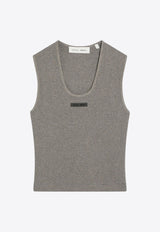Fear Of God Essentials Logo Patch Ribbed Tank Top Gray 125SP257083FW_FEARE-HH