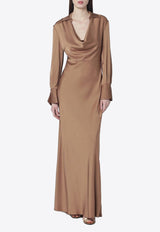 Simkhai Draped Maxi Dress Brown