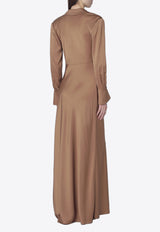 Simkhai Draped Maxi Dress Brown
