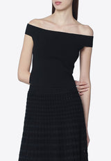 Simkhai Off-Shoulder Cropped Top Black