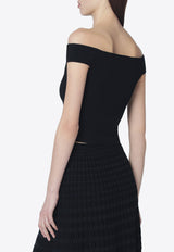 Simkhai Off-Shoulder Cropped Top Black