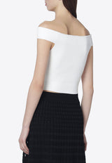 Simkhai Off-Shoulder Cropped Top White