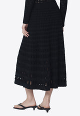 Simkhai Perforated Midi Skirts Black