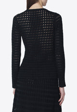 Simkhai Buttoned Openwork Cardigan Black