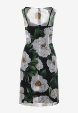 فستان قصير بنقشة زهور