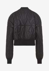 Geocamo Leather Cropped Jacket