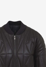 Geocamo Leather Cropped Jacket