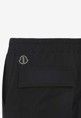 Elastic-Waist Pants with Logo-Patch