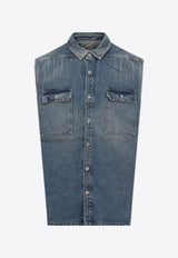 Denim Button-Up Vest