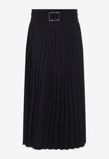 Panteon Belted Plisse Midi Skirt