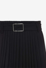 Panteon Belted Plisse Midi Skirt