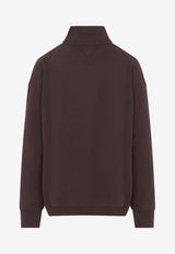 Embroidered Logo Half-Zip Sweatshirt